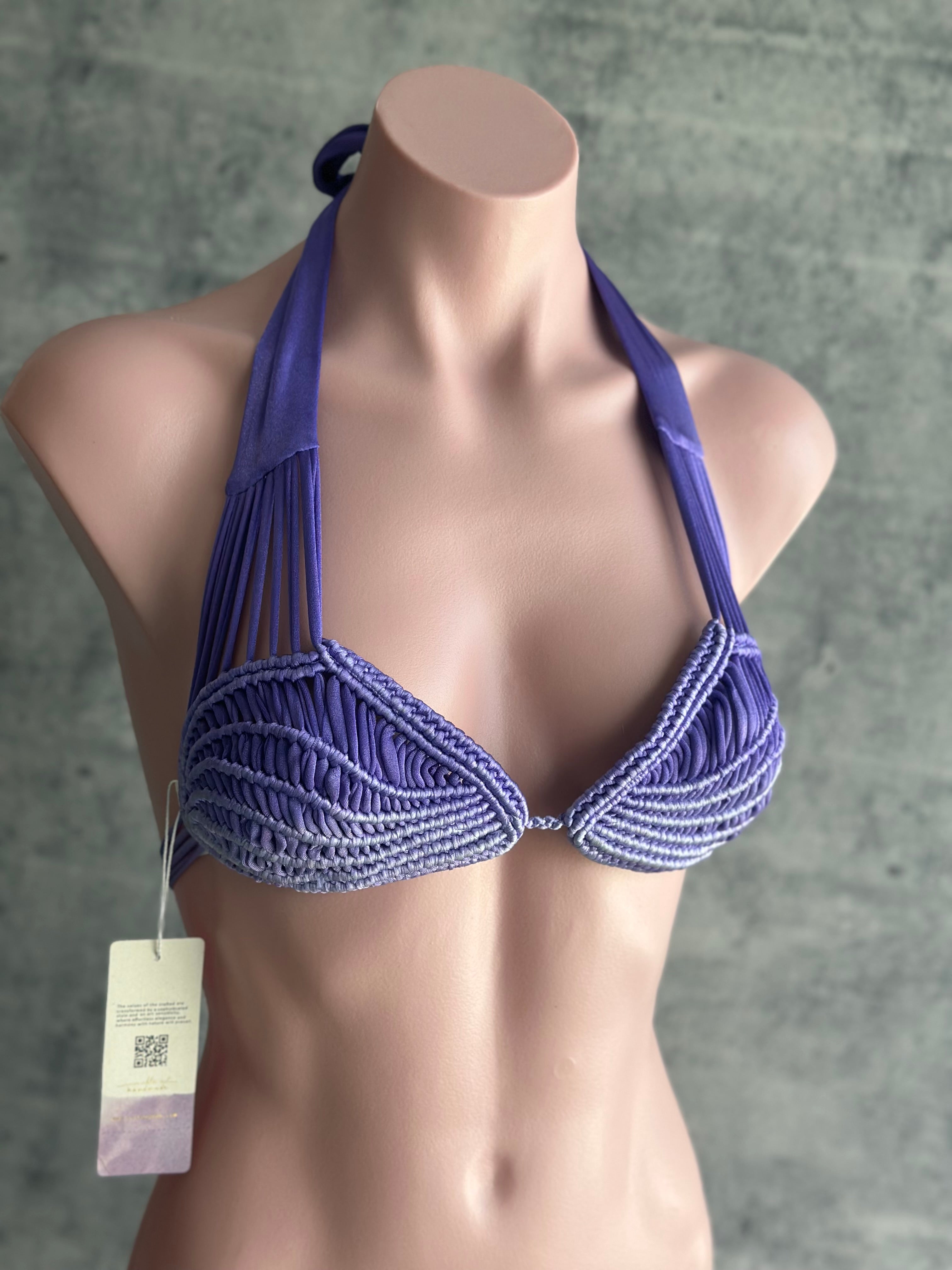 Top macrame lila