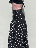 Falda lunares blancos con zipper atrás