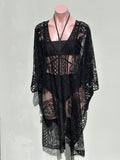 Poncho lace cover up