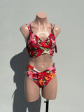 Isla Bonita flower bikini set talle alto con drapeado