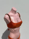 Burnt orange shinny chain set