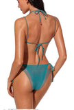 Bikini doble verde agua y gris plata