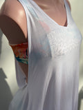 blanco cover up fringes algodon