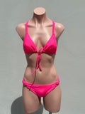 Macrame hot pink bikini set