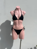BIKINI SET básico negro triangulo de amarre