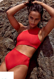 Entero ribbed cut out rojo