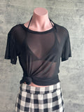 Black mesh t shirt