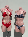 Snake print bandeau bikini