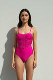 CRISTINA entero hot pink tiras removibles