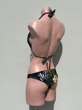 Black safari bikini set botom liso
