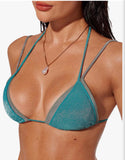 Bikini doble verde agua y gris plata