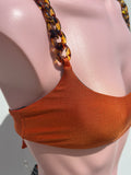 Burnt orange shinny chain set