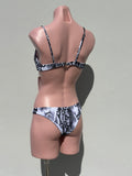 Snake print bandeau bikini
