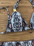 Snake print bikini clasp dorados