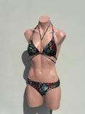 Colorful snake Low waisted bikini set