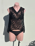 Lace shirt negra