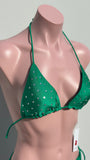 Gem embelished bikini set verde