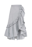 Ruffle gray stripes  skirt