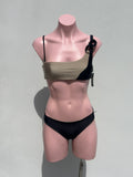 Asimetrico One shoulder chain Black/ camel)