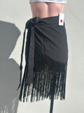 Pareo corto fringes