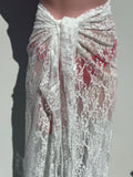 Falda lace blanca strech