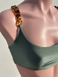 Burnt orange shinny chain set