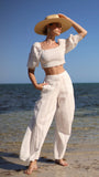 Fiji set pantalón y blusa puff sleeve