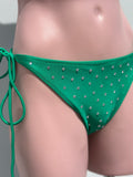 Gem embelished bikini set verde