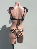 Leopard bow bikini BIKINI SET TRIÁNGULO