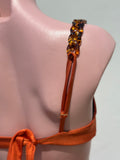 Burnt orange shinny chain set