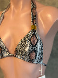 Snake print bikini clasp dorados
