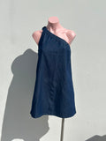 Light denim dress one shoulder