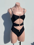Ring Cut Out High-Cut One Piece Swimsuit