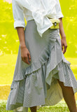 Ruffle gray stripes  skirt