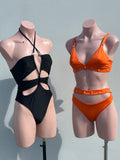 Perla NARANJA triángulo bikini set