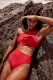 Entero ribbed cut out rojo