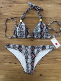 Snake print bikini clasp dorados
