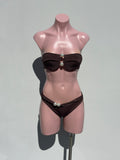 Bikini perlas ribbed brown