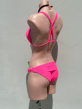 Macrame hot pink bikini set