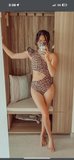 ORINOCO leopardo cut out bolero one piece