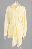 Vestido camisero amarillo mantequilla