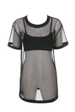 Black mesh t shirt
