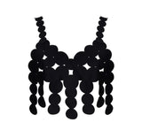 Laser cut top  azul marino