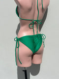 Gem embelished bikini set verde
