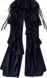 Ruffle pants negro