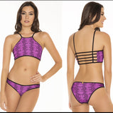 Snake print fucsia bikini set