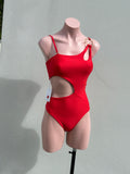Rojo aro one shoulder one piece