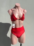 Miranda high waisted Bikini set rojo