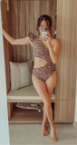 ORINOCO leopardo cut out bolero one piece