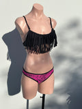 Macramé fringes set pink piton
